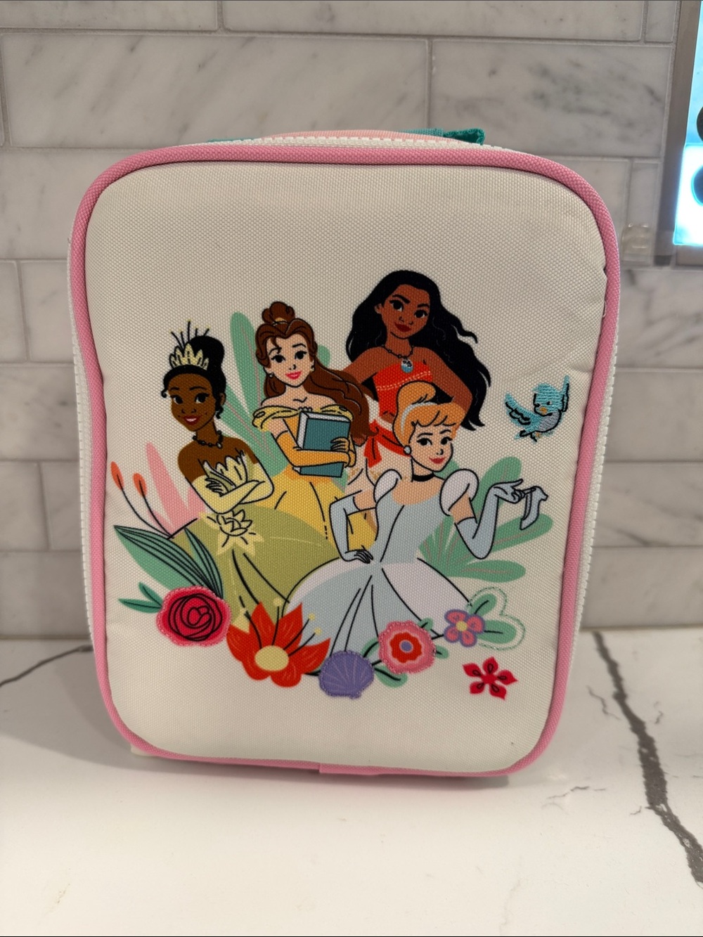 Girls' White & Pink Disney Princess Lunch Bag